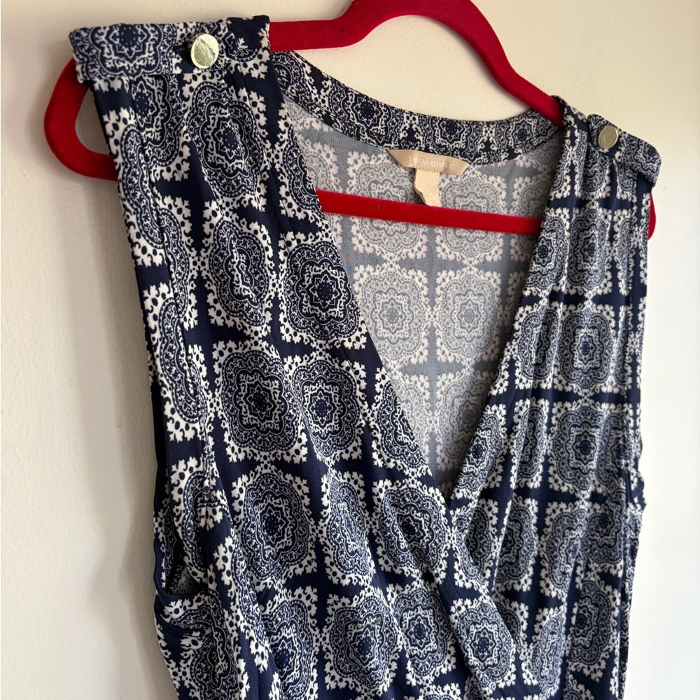 Banana Republic Wrap Front Sleeveless Knit Dress Size L - Picture 2 of 5